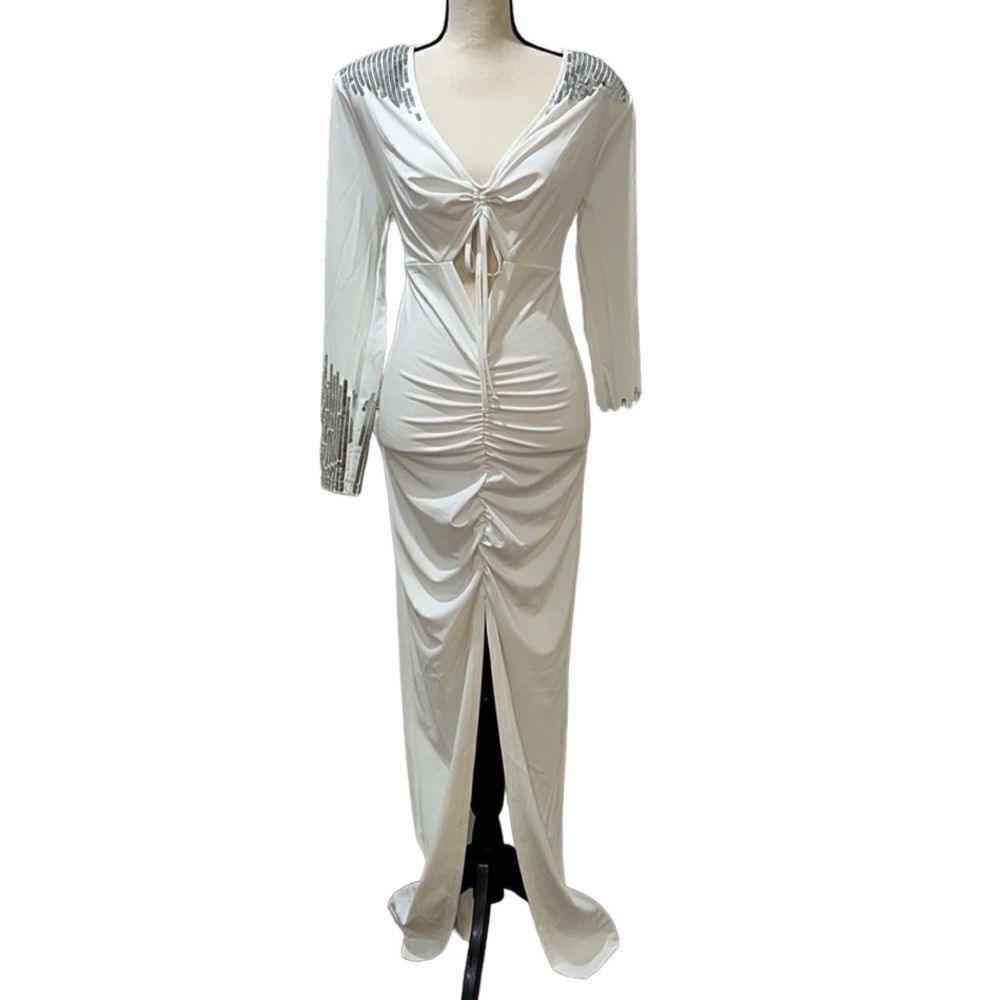 FTF Sequin Detail Keyhole Gown (flawed) - Picture 2 of 16